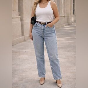 Vintage 90s Straight Leg Jeans Women’s Size 8 Classic High Rise Stone Washed